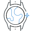 reloj con diseño de tierra como logotipo de esfera para el sitio web de relojes de lujo