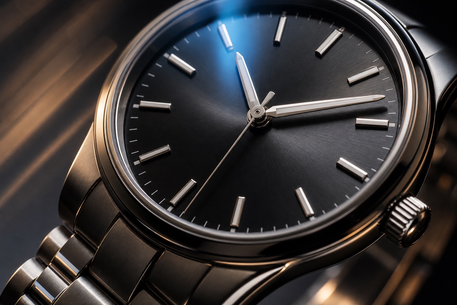 Photorealistic luxury watch macro close-up